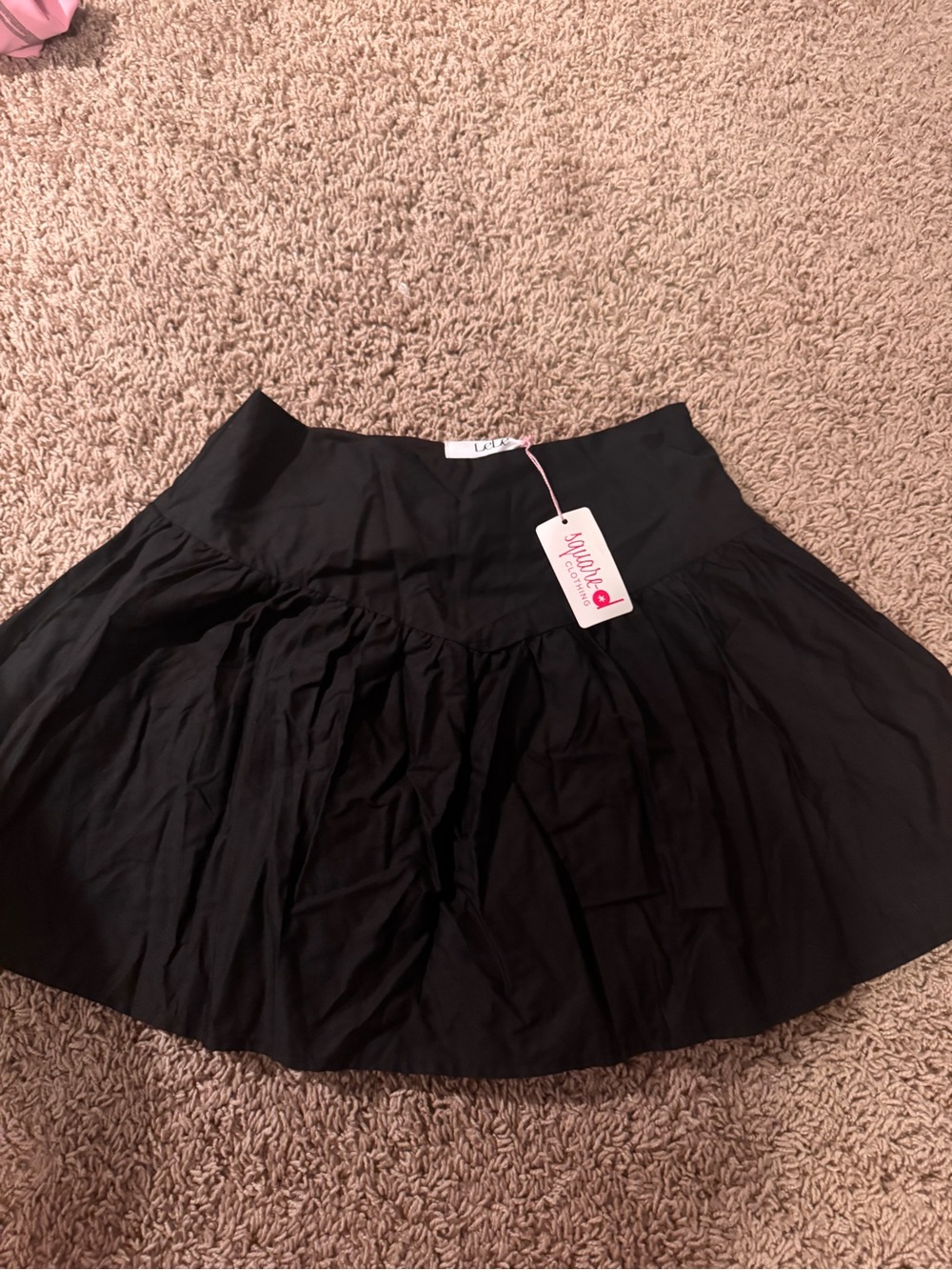 Lavish Black Circle Skirt with Gentle Ruching